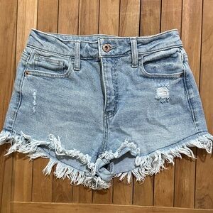 Light Blue Distressed Jean Shorts
